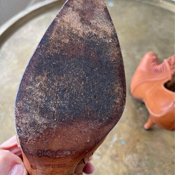 YSL lace up leather high heel bootie - Picture 5 of 6